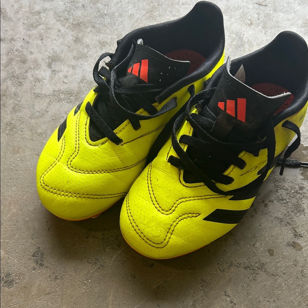 Adidas Kids Neon Yellow and Black Soccer Cleats